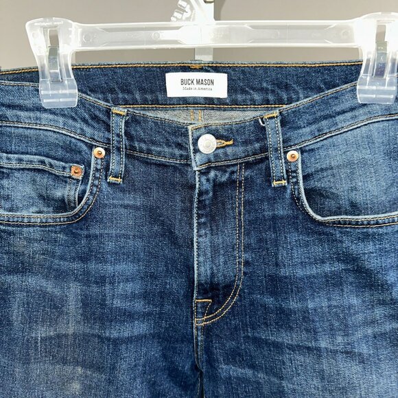 Buck Mason 12 Month Wash Slim Fit Stretch Jean size 31 x 31 Skinny Blue Mens - Picture 2 of 5